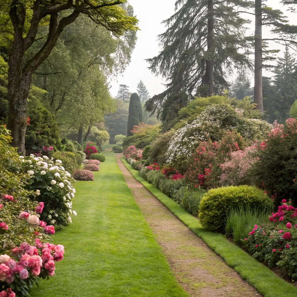 Beautifully landscaped garden path